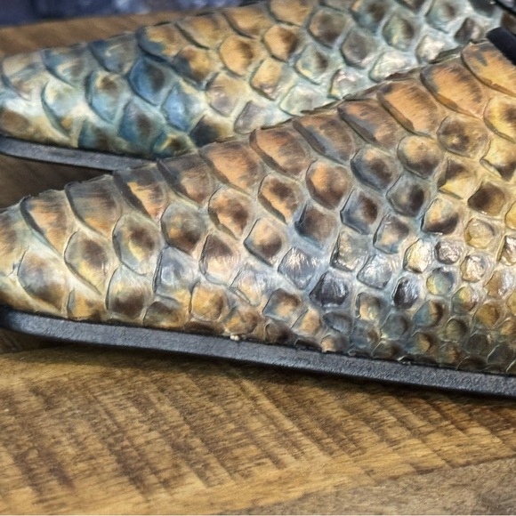 Nando Muzi Snake Leather Tan Black Pump 38 US 8 - Picture 5 of 11